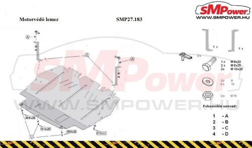 Volkswagen Passat New, 2005-2010 - Motorvédő lemez - SMP27.183