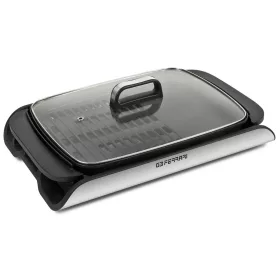   G3 Ferrari G10234 elektromos BBQ sütő 40×30 cm tapadásmentes sütőlappal, üveg fedővel, 2000 W