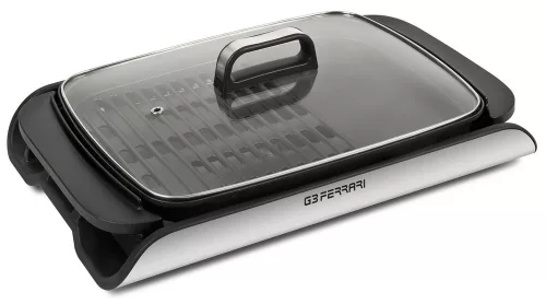 G3 Ferrari G10234 elektromos BBQ sütő 40×30 cm tapadásmentes sütőlappal, üveg fedővel, 2000 W