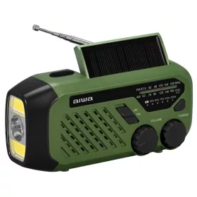   Aiwa R-99EM hordozható vészhelyzeti rádió AM/FM, napelem+dínamó+USB-C, 2000 mAh, IPX4
