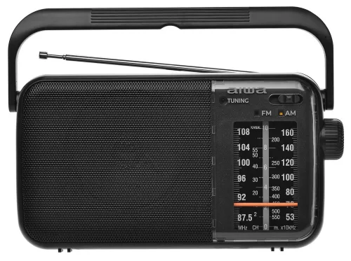 Aiwa R-290BK hordozható rádió FM/AM analóg hangolóval, hangolásjelzővel, 3.5 mm jackkel, fekete színben