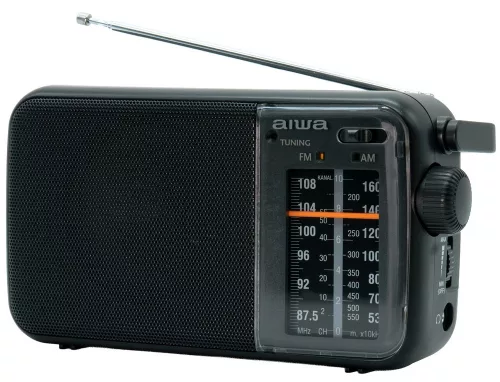 Aiwa R-290BK hordozható rádió FM/AM analóg hangolóval, hangolásjelzővel, 3.5 mm jackkel, fekete színben