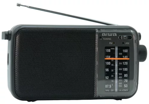Aiwa R-290BK hordozható rádió FM/AM analóg hangolóval, hangolásjelzővel, 3.5 mm jackkel, fekete színben