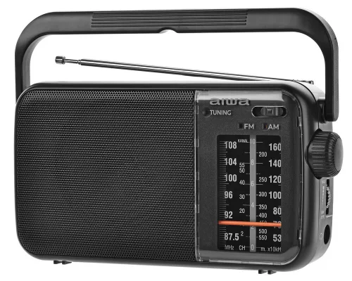 Aiwa R-290BK hordozható rádió FM/AM analóg hangolóval, hangolásjelzővel, 3.5 mm jackkel, fekete színben