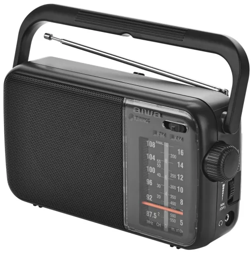 Aiwa R-290BK hordozható rádió FM/AM analóg hangolóval, hangolásjelzővel, 3.5 mm jackkel, fekete színben