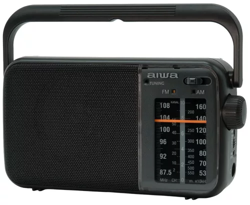 Aiwa R-290BK hordozható rádió FM/AM analóg hangolóval, hangolásjelzővel, 3.5 mm jackkel, fekete színben