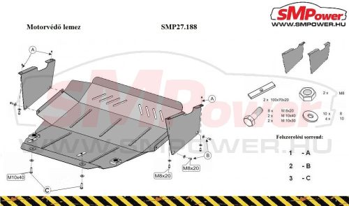 Volkswagen Transporter T4, 1990 - 2003 - Motorvédő lemez - SMP27.188