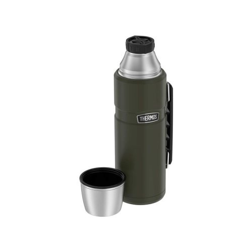 Thermos Style termosz italokra, fogóval - keki zöld - 1,2l
