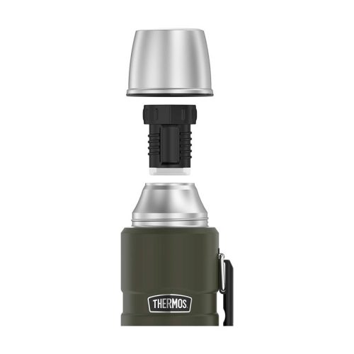 Thermos Style termosz italokra, fogóval - keki zöld - 1,2l