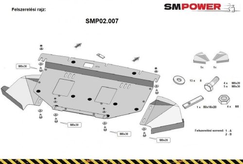 Volkswagen Passat B5, B5.5 2001 - 2005 - Motorvédő lemez - SMP02.007K