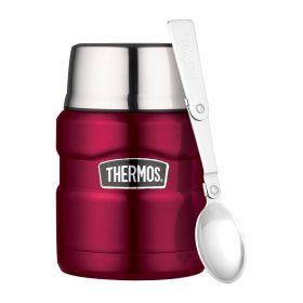   Thermos Style termosz ételre összerakható kanállal és bögrével - málna - 470ml
