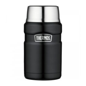   Thermos Style termosz ételre bögrével - matt fekete - 710ml