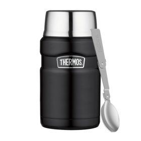   Thermos Style termosz ételre összerakható kanállal és bögrével - matt fekete - 710ml