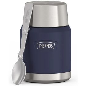   Thermos Icon Termosz ételre összehajtható kanállal és bögrével - sötétkék - 470ml