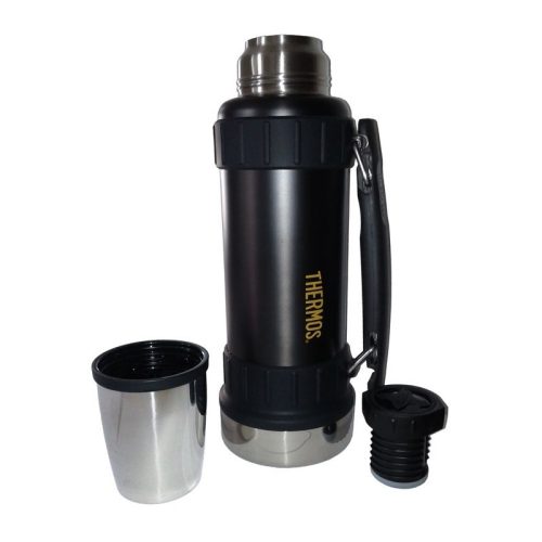 Thermos Work ellenálló termosz italra fogóval - fekete - 1,2l