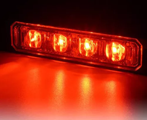 4LED-es stroboszkóp PIROS- E jel - 12-24V - 18097