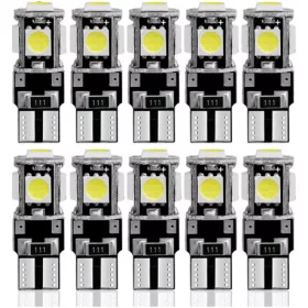SMD-T10-5SMD - 10db-os helyzetjelző CANBUS izzo  - 12V