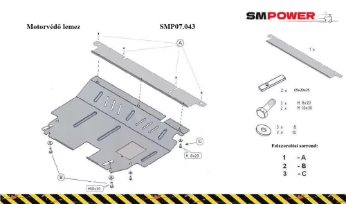 Alfa Romeo Mito 2008-2018 - Motorvédő lemez - SMP07.043