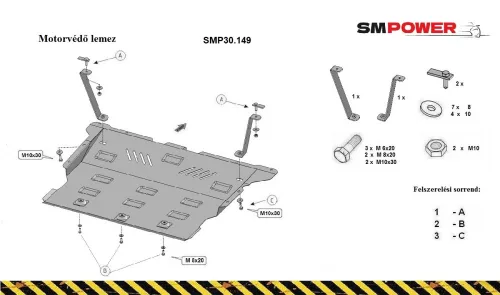 Audi A1 2017- Motorvédő lemez - SMP30.149