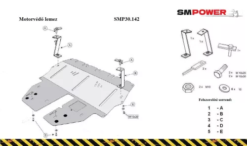 Audi A2 2000-2006 benzin - Motorvédő lemez - SMP30.142