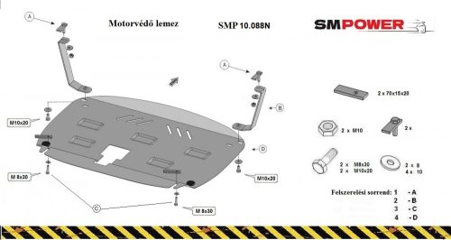 Hyundai I10 2019- Motorvédő lemez - SMP10.088N