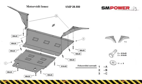 Jeep Cherokee 2004-2010 - Motorvédő lemez - SMP28.550