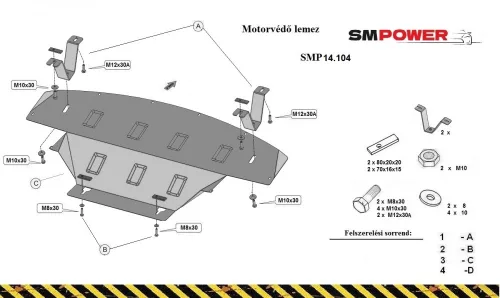 Mercedes Sprinter W907-910 4x4 2018- Motorvédő lemez - SMP14.104