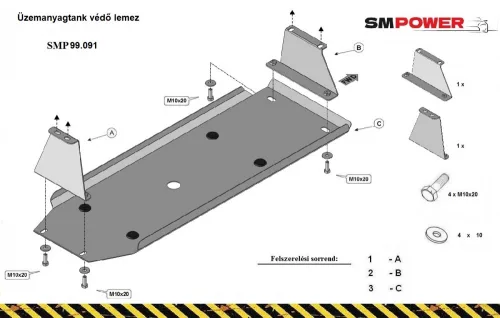Mitsubishi L200 2015- Üzemanyagtank védő lemez - SMP99.091