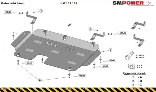 Peugeot 208 2019- Motorvédő lemez - SMP17.131