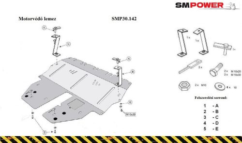 Skoda Spaceback, benzin 2012- Motorvédő lemez - SMP30.142
