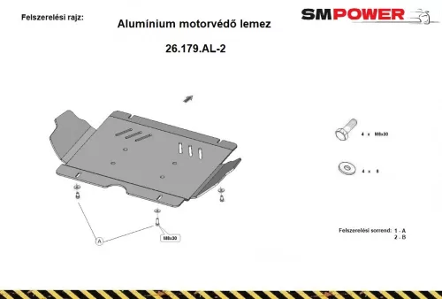 Toyota Hilux Invicible 2021- Aluminíum motorvédő lemez - SMP26.179.AL-2