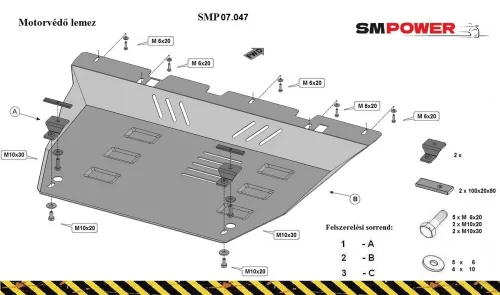 Fiat Panda 4x4 2011- Motorvédő lemez - SMP07.047
