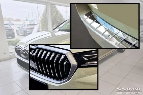 Skoda SuperB IV. 2024- (combi, króm) Avisa lökhárítóvédő