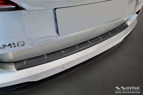 Csomagtér peremvédő díszléc Škoda Kamiq 2024- (sötét, matt, facelift utáni)