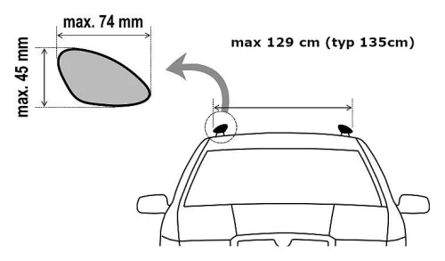 Aroso Wolf tetőcsomagtartó (135cm, ezüst)