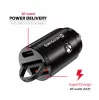 USB adapter 1x + USB-C (Power Delivery, Super Charge, 30W, fekete)