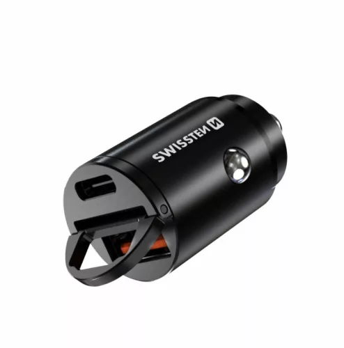 USB adapter 1x + USB-C (Power Delivery, Super Charge, 30W, fekete)