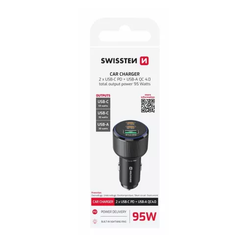 USB adaptér 1x + 2x USB-C (95W)