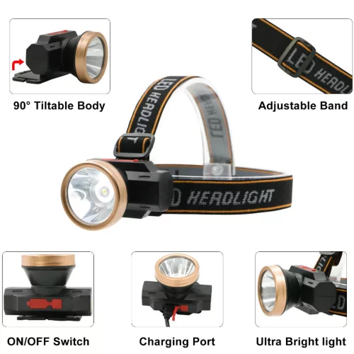 COB Led-es fejlámpa - akkumulátoros