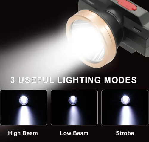 COB Led-es fejlámpa - akkumulátoros