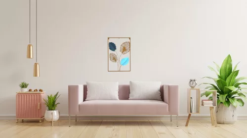 Exod ML18 - Fali fém dekor, színes bükkfa levelek 60x40 cm
