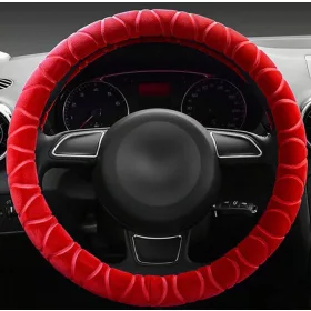 Piros plüss kormányvédő, 38 cm KV-HL2185R