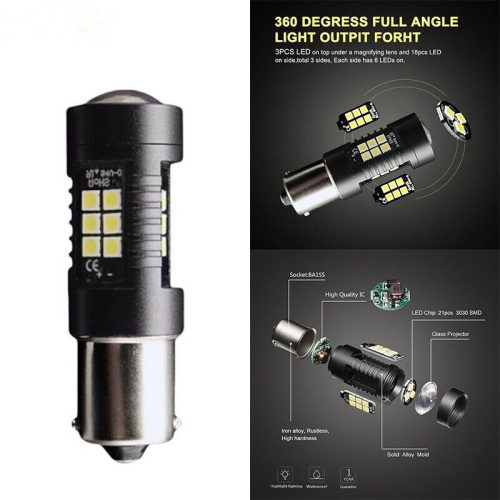 SMD- 1156-3030-21SMD 2db-os 21W - fehér - 12-80V CANBUS