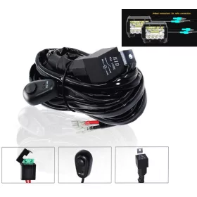   Autós Reflektor, Munkalámpa, DRL kapcsoló szett 12V 100Watt