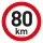 Sebességkorlátozó matrica 80 km/h (20 cm)