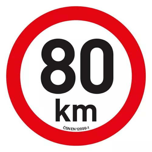 Sebességkorlátozó matrica 80 km/h (20 cm)
