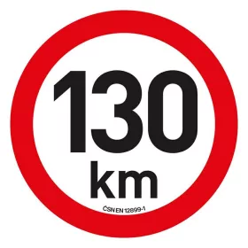 Sebességkorlátozó matrica 130 km/h (20 cm)