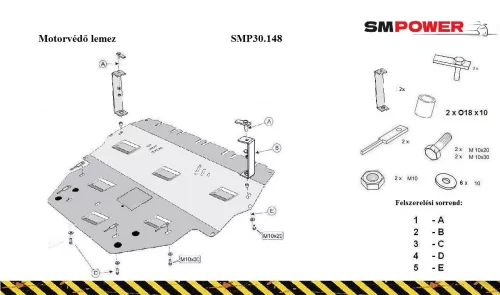 Audi A1 Diesel 2010-2018, 2010-2008 - Váltóvédő lemez - SMP00.005