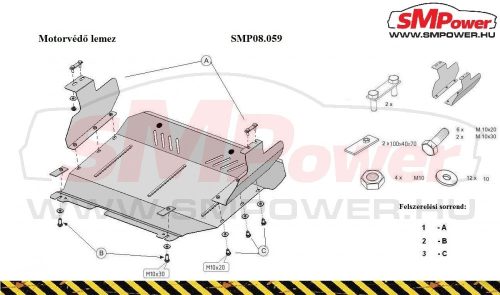 Ford Transit, 2001-2006 (első meghajtású) - Motorvédő lemez - SMP08.059K
