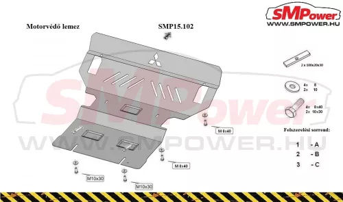 Mitsubishi Pajero III (V60, V70), 2000-2007 - Motorvédő lemez - SMP15.102K